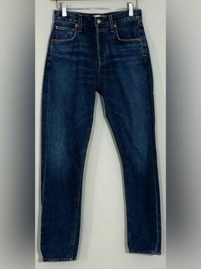 AGOLDE x Amour Vert High Rise Straight Leg Jeans Organic Cotton USA 24